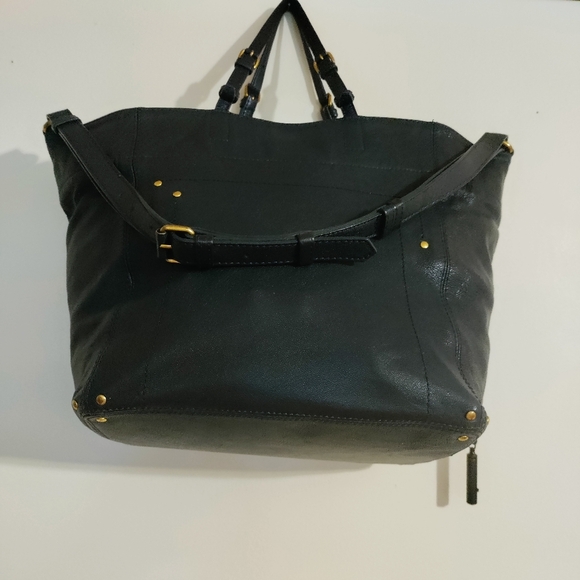 Jerome Dreyfuss Jacques Dark Blue Leather Tote/Crossbody – Chic Designer Bag - Picture 4 of 17